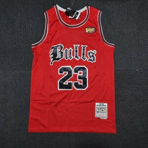 NBA　シカゴ・ブルズ　JORDAN選手　バスケットシャツ　ゲームシャツ　バスケットユニフォーム　サイズM　RED　90s