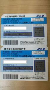 ANA 全日空 株主優待券 2枚 2024年5月31日 番号通知可能 送料込み