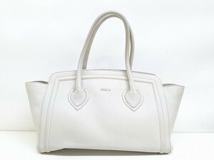 Y237-N39-44 FURLA フルラ ハンドバッグ レザー グレー H22.5cm×W46cm×D17cm 現状品③