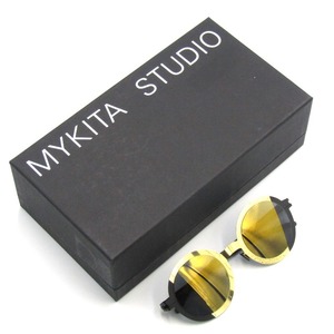 未使用 MYKITA マイキータ サングラス STUDIO 2.1 スタジオ ラウンド ドイツ製 056 Gold/Black 50017720