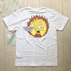 【激レア】【新品未使用】OFF WHITE Bart Public Enemy T-shirt シンプソンズ プリント Tシャツ【sizeL】白 国内正規品 OMAA027S19185035