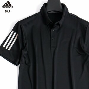 新品 アディダス ゴルフ ピケ 半袖 ポロシャツ L 春夏 adidas GOLF ストレッチ シャツ スポーツ ウェア メンズ サマー 黒 ◆SE972B