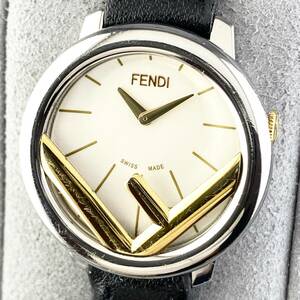 【1円箱付】FENDI フェンディ 腕時計 レディース 71000Sラナウェイ ホワイト文字盤 FF ラウンドフェイス 可動品