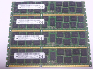 メモリ サーバーパソコン用 1.5V Micron PC3-14900R(DDR3-1866R) ECC Registered 16GBx4枚 合計64 GB 起動確認済みです⑤