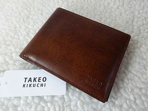 【新品/本物】TAKEO KIKUCHI（タケオキクチ）二つ折財布/茶☆★☆