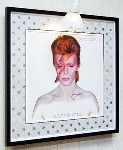デヴィッド・ボウイ/70s グラム ロック アート/LP ポスター額装品/David Bowie/ALADDIN SANE/グラム・ロック/ジギースターダスト