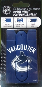 NHL Vancouver Canucks バンクーバーカナックス モバイルウオレット(カードホルダー) コード/ケーブルホルダー スタンド 3-in-one