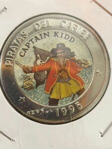キューバ　記念硬貨　カリブの海賊　キャプテンキッド　コレクション　ラッキーパワーアイテムジャックスパロウ記念メダル1995パイレーツ