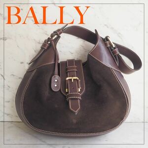 バリー　BALLY コード　CODE スエード　レザー　ショルダーバッグ　イタリア製　ダークブラウン