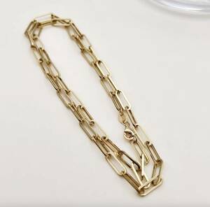 K18YG イエローゴールド 18K ペーパークリップ チェーン ネックレス チェーンネックレス メンズ レディース ユニセックス 45cm 3.5mm