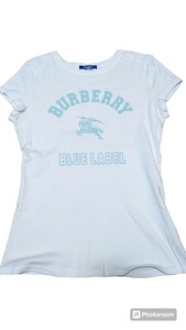 中古 BURBERRY バーバリー Tシャツ 半袖 トップス ロゴ 白 サイズ38 レディース ヴィンテージ