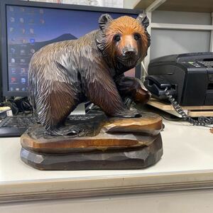 木彫り熊 熊 置物 北海道 民芸品 彫刻 岩間作