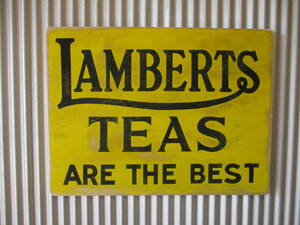 ビンテージサイン木製看板　検）LAMBERTSTEAアドバタイジングカフェ紅茶喫茶店シャビーシックカントリー30s40s50s60s70s