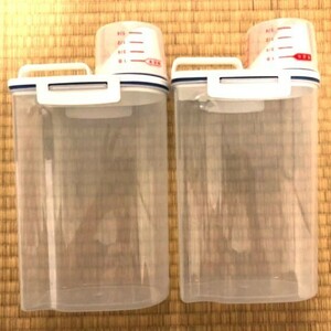 アスベル 米びつ 密閉米びつ2kg×2個入 新品 クリア 2000ml 未使用品