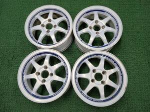 ★希少品★ weds ウェッズ SPORT RACING WHEEL 14×6J +33 4H-100 4本セット 旧車・アルト・ミラ・ロードスター等★1円スタート★