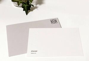 ロエベ「LOEWE」封筒 カード (3951) 正規品 付属品 ロゴ入り封筒 カード裏白 15×11cm 折らずに配送