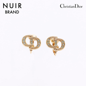 クリスチャンディオール Christian Dior イヤリング ラインストーン ゴールド