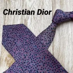 ✨極美品✨ChristianDior ネクタイ パズル柄 パープル シルク100