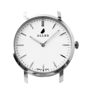 アレス 腕時計用ヘッド 日本製 クォーツ バーインデックス シルバー×ホワイト 39mm ヘッドのみ ベルト別売り wwas391h01d01