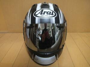 美品 Arai アライ RX-7 RR5 OKADA 龍 サイズXL(61・62) 岡田忠之選手レプリカモデル フルフェイスヘルメット シルバーミラーシールド交換