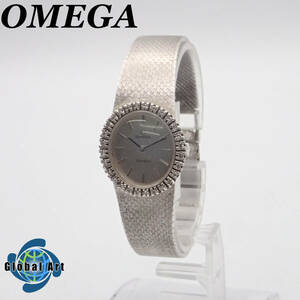 え04167/OMEGA オメガ/ジュネーブ/手巻き/レディース腕時計/750 18K/ダイヤベゼル/文字盤 シルバー