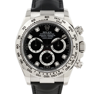 ロレックス（ROLEX）デイトナ 116519G 18Kホワイトゴールド 8Pダイヤモンド ブラック文字盤 腕時計 2006年頃の製造/Z番