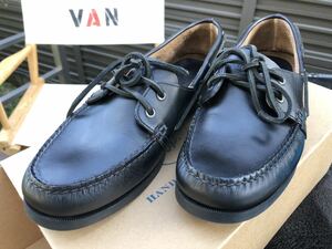 ★昭和とVANと おもちゃ★ VAN JAC van jac SPERRY TOP-SIDER BLACK デッキシューズ　USA 8 JPN 26.0