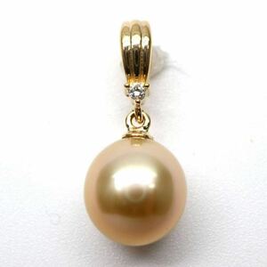 TASAKI(田崎真珠)◆K18 天然ダイヤモンド/アコヤ本真珠 ペンダントトップ◆A 約1.7g 0.01ct diamond パール pearl necklace DD3/EA5