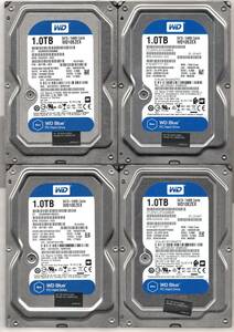 SATA ☆ 3.5インチHDD　1.0TB×4個セット 計 4.0TB (4000GB) ☆ Western：WD10EZEX ★ 健康状態：正常 ★