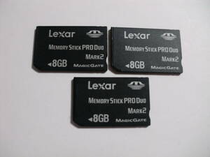 3枚セット　8GB　Lexar　フォーマット済み　メモリースティックプロデュオ　memory stick pro duo