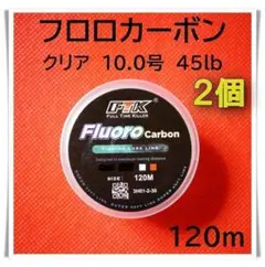 2個セット‼　フロロカーボン　10.0号　45lb 120m （クリア）釣り糸