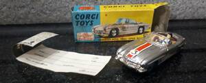 年代物 箱付き コーギー CORGI TOYS 303S メルセデス ベンツ 300SL オープン ロードスター MERCEDES BENZ 銀メッキ ミニカー イギリス製