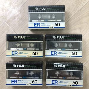 FUJI フジカセットテープ ER 60 2本パック 5個セット 計10個 富士フィルム カセットテープ 未使用 未開封 デッドストック (A1411)