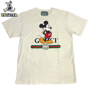 ◆大幅値下げ！★GUCCI グッチ　ディズニーコラボ　ミッキー　Tシャツ　565806　XSサイズ　アイボリー　中古A【辻屋質店A0269】