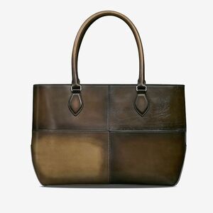 日本限定 Berluti Toujours Mini Chess Patchwork Scritto Leather Tote Bag ベルルッティ トゥジュールミニ パッチワーク トートバッグ