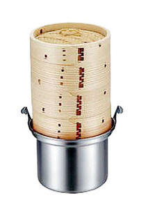 ★ミニセイロ径１５ｃｍ鍋セット（杉製セイロ３個・蓋１個・ステンレス製鍋１個）日本製新品