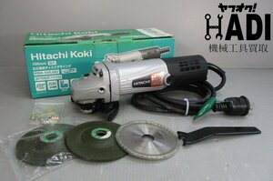 ｗ★日立工機★100mm電気ディスクグラインダ★PDH-100J(E)★3P可倒式プラグ付★未使用砥石付★未使用に近い★