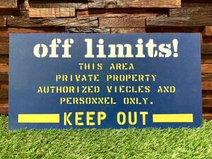 off limits! 立入禁止 サインボード 看板 ショップ インテリア ガレージ ガーデニング 基地 世田谷ベース アメリカン雑貨 marsh