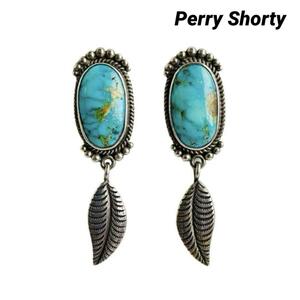 ナバホ ペリーショーティー ターコイズピアス シルバー Perry Shorty　ネイティブアメリカン　インディアン　NAVAJO