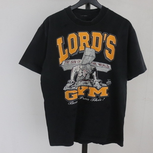 Z261 90sビンテージ 半袖Tシャツ■1990年代製 約Mサイズ 古着 アメカジ ストリート ブラック LORD