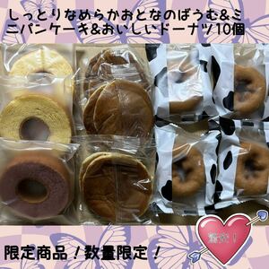 しっとりなめらかおとなのばうむといちご&ミニパンケーキ&おいしいドーナツ　10個　数量限定！おすすめ商品！お買い得！