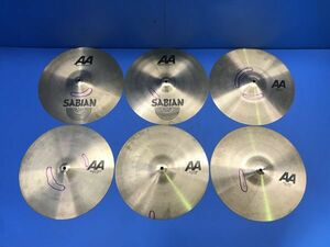 11【 SABIAN 】シンバル AA Rock Crash 16/41cm 6枚セット 打楽器 ドラム 音楽機材 器材 120