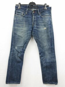 美品 【ラルフローレン RALPH LAUREN】 ダメージ加工 デニムパンツ (メンズ) size31/30 インディゴブルー ■29MPA0258■