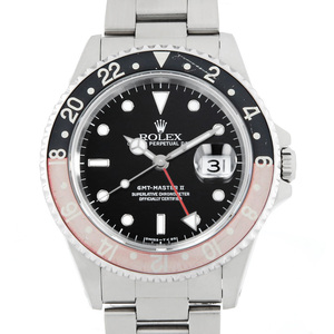 ロレックス GMTマスターII 赤黒ベゼル 16710 ブラック U番 中古 メンズ 腕時計