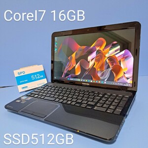 ★最強Corei7★/メモリ16GB/新品SSD512GB/Windows11Pro/T552/58FBD/Office2019H&B/ブルーレイ/Webカメラ/東芝/dynabook/TOSHIBA