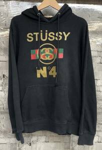 STUSSY ステューシー N°4ロゴ パーカー サイズ M ブラック 店舗受取可