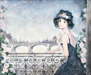 【真作】　ベルナール・シャロワ　「Pont de Paris」　油彩画　 20号大　｛鑑定書付｝　【正光画廊】*