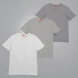 TH1457 イタリア製 ISAIA イザイア/3点セット/半袖Tシャツ/メンズS/コットン/カットソー/ロゴ刺繍/ホワイト系/グレー系