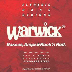 ワーウィック WARWICK 42300 ML 5B 040/130 RED stainless steel 5-string Set 5弦ベース弦