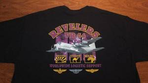 【VR-54】Revelers 米海軍予備役輸送部隊 米海軍ニューオリンズ基地C-130 TシャツサイズXL US NAVY 黒 米海軍厚木基地 USNコンボイ